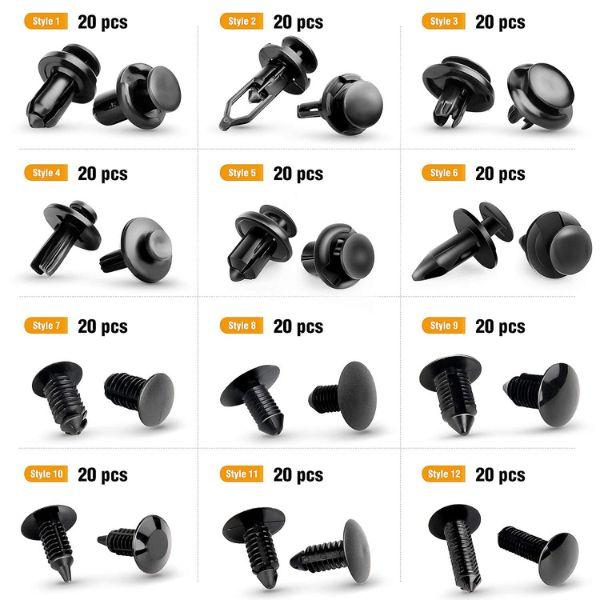 GRC-33 240PCS Bumper Retainer Clips Car Plastic Rivets Fasteners Push Retainer Kit Most Popular Sizes Auto Push Pin Rivets Set -Door Trim Panel Fender Clips for GM Ford Toyota Honda Chrysler image 4