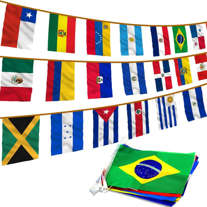 World flags string pennant banner packaging