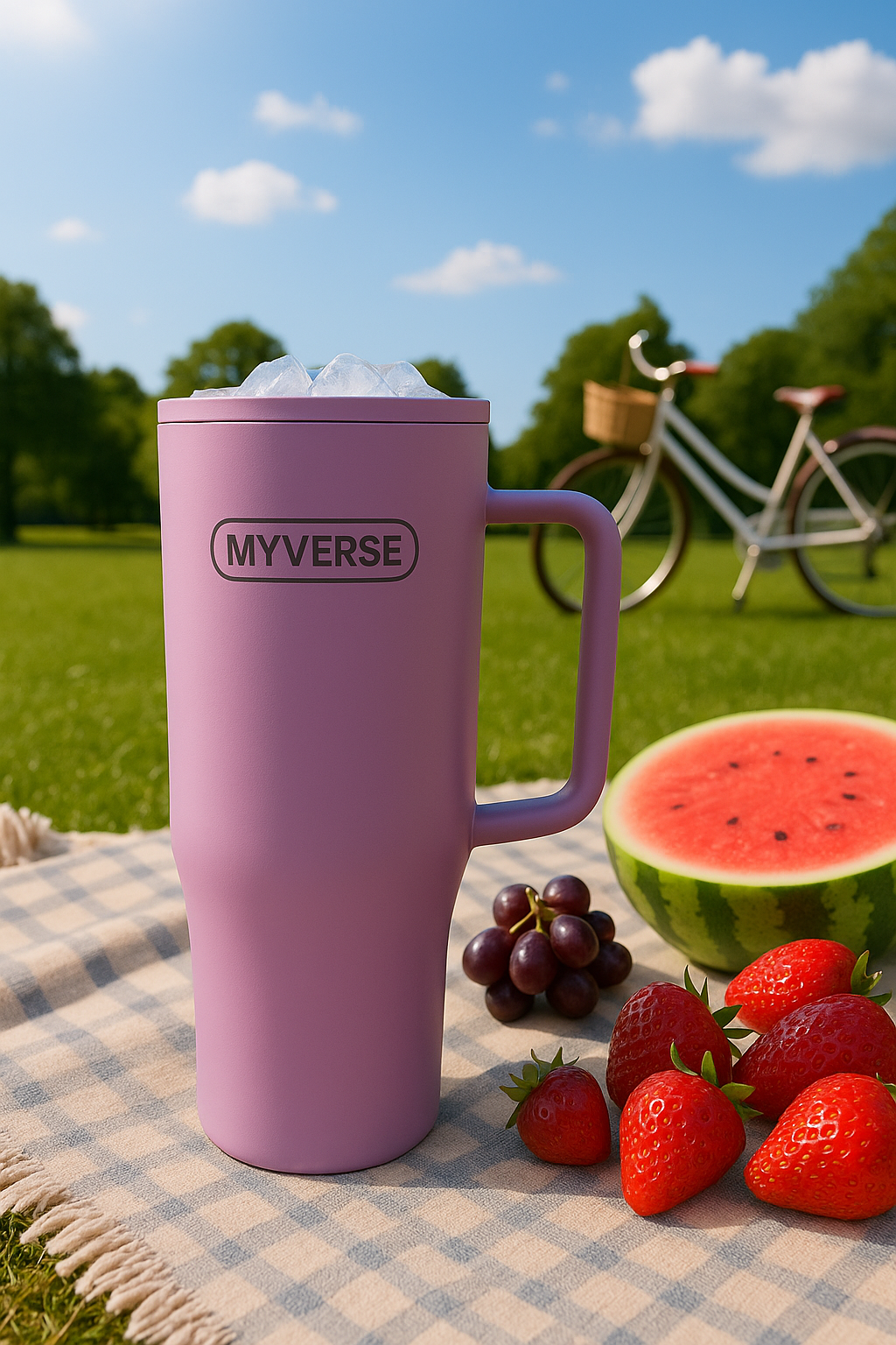 40oz Tumbler with Handle & Straw Lid – Insulated Stainless Steel Travel Mug