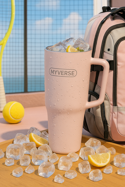 40oz Tumbler with Handle & Straw Lid – Insulated Stainless Steel Travel Mug