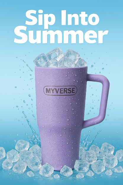 40oz Tumbler with Handle & Straw Lid – Insulated Stainless Steel Travel Mug