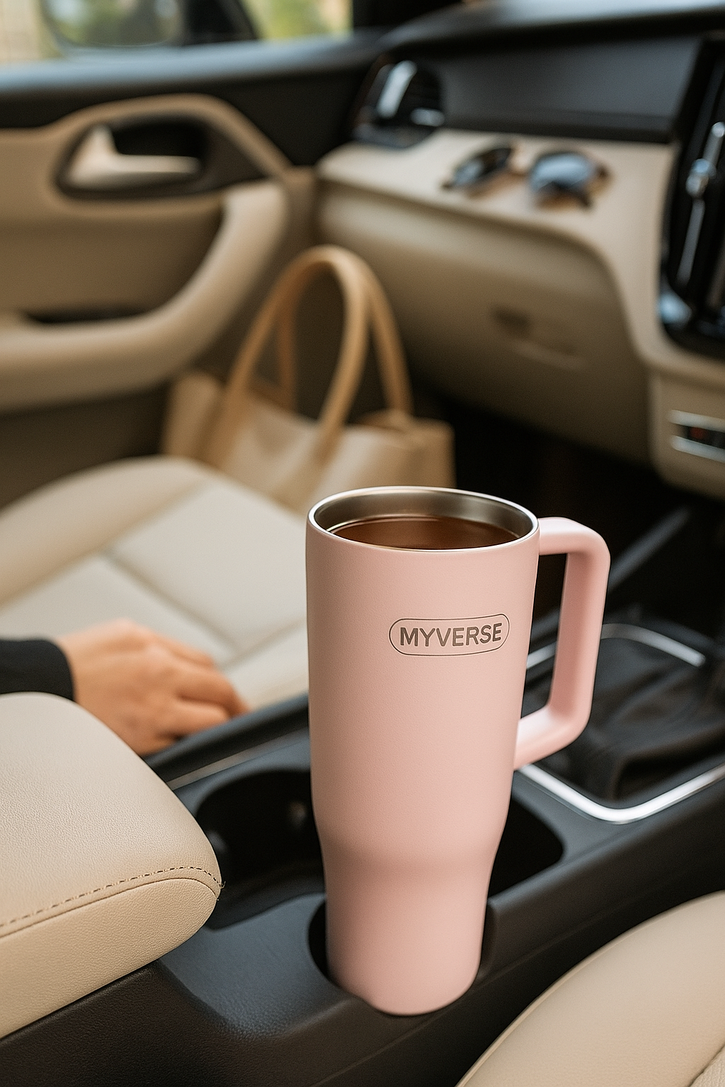40oz Tumbler with Handle & Straw Lid – Insulated Stainless Steel Travel Mug