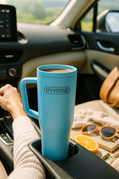 40oz Tumbler with Handle & Straw Lid – Insulated Stainless Steel Travel Mug