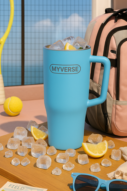 40oz Tumbler with Handle & Straw Lid – Insulated Stainless Steel Travel Mug