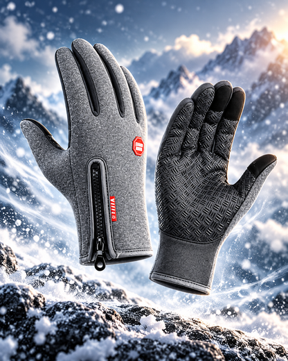 Touchscreen Winter Gloves with Zipper Cuff – Fleece-Lined, Wind-Resistant, Non-Slip Palm, Unisex