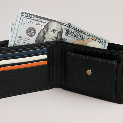 Men's Slim Wallet with Cash Pocket