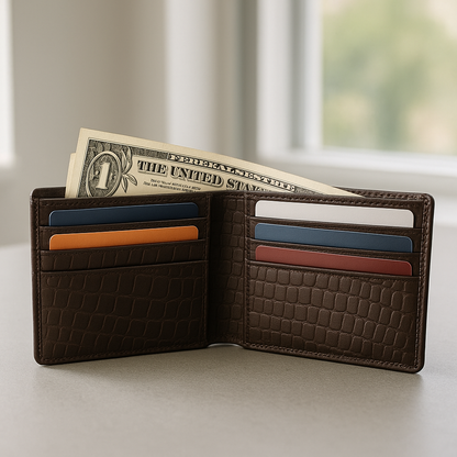 Men's Slim Wallet with Cash Pocket
