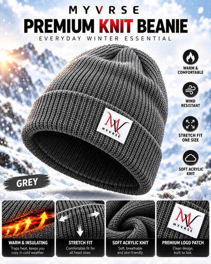 Winter Ribbed Knit Cuffed Beanie – Unisex Winter Hat