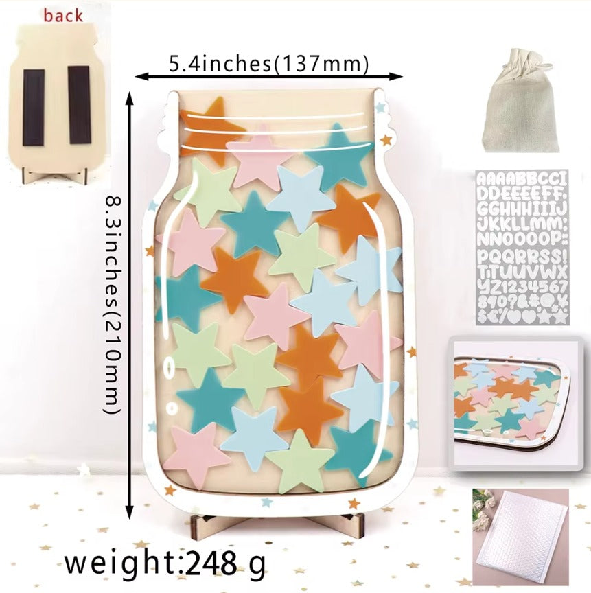 Magnetic Reward Chart — Wooden Stars, Personalized