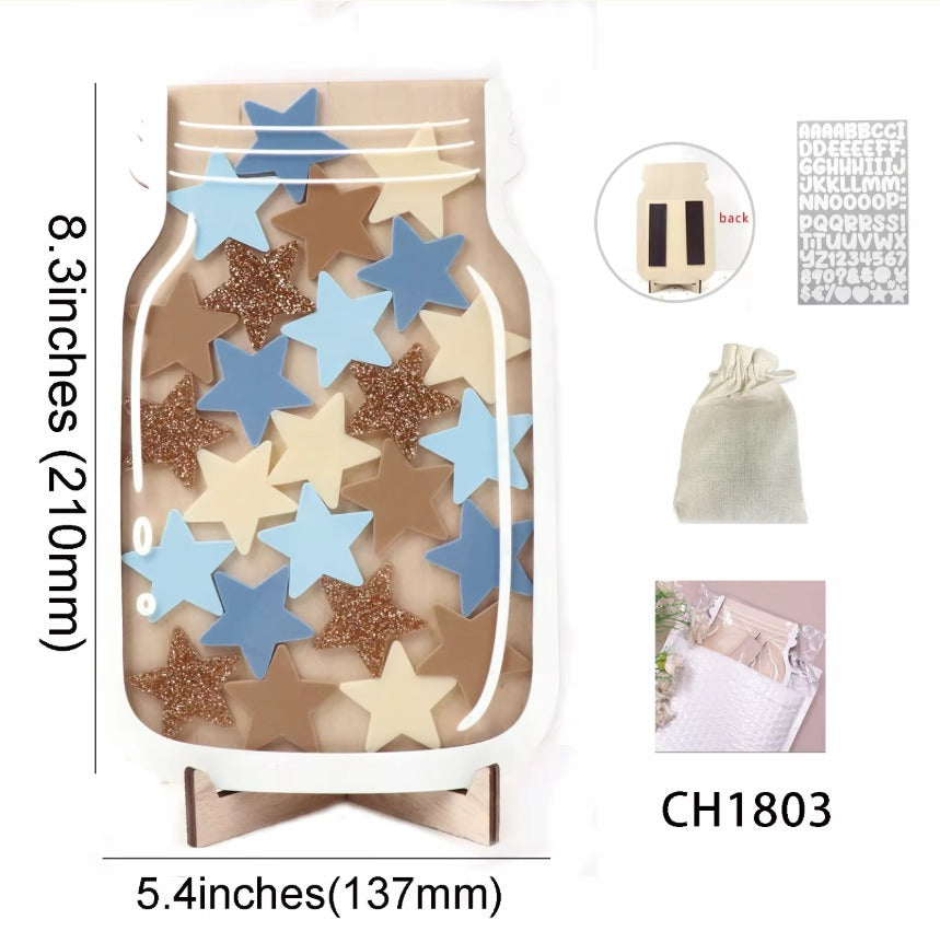 Magnetic Reward Chart — Wooden Stars, Personalized