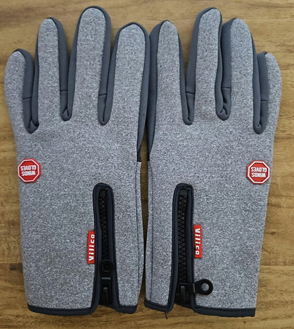 Touchscreen Winter Gloves with Zipper Cuff – Fleece-Lined, Wind-Resistant, Non-Slip Palm, Unisex