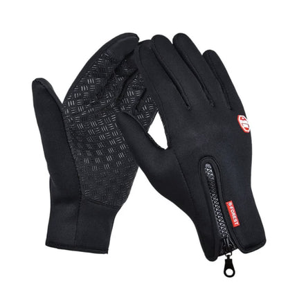 Touchscreen Winter Gloves with Zipper Cuff – Fleece-Lined, Wind-Resistant, Non-Slip Palm, Unisex