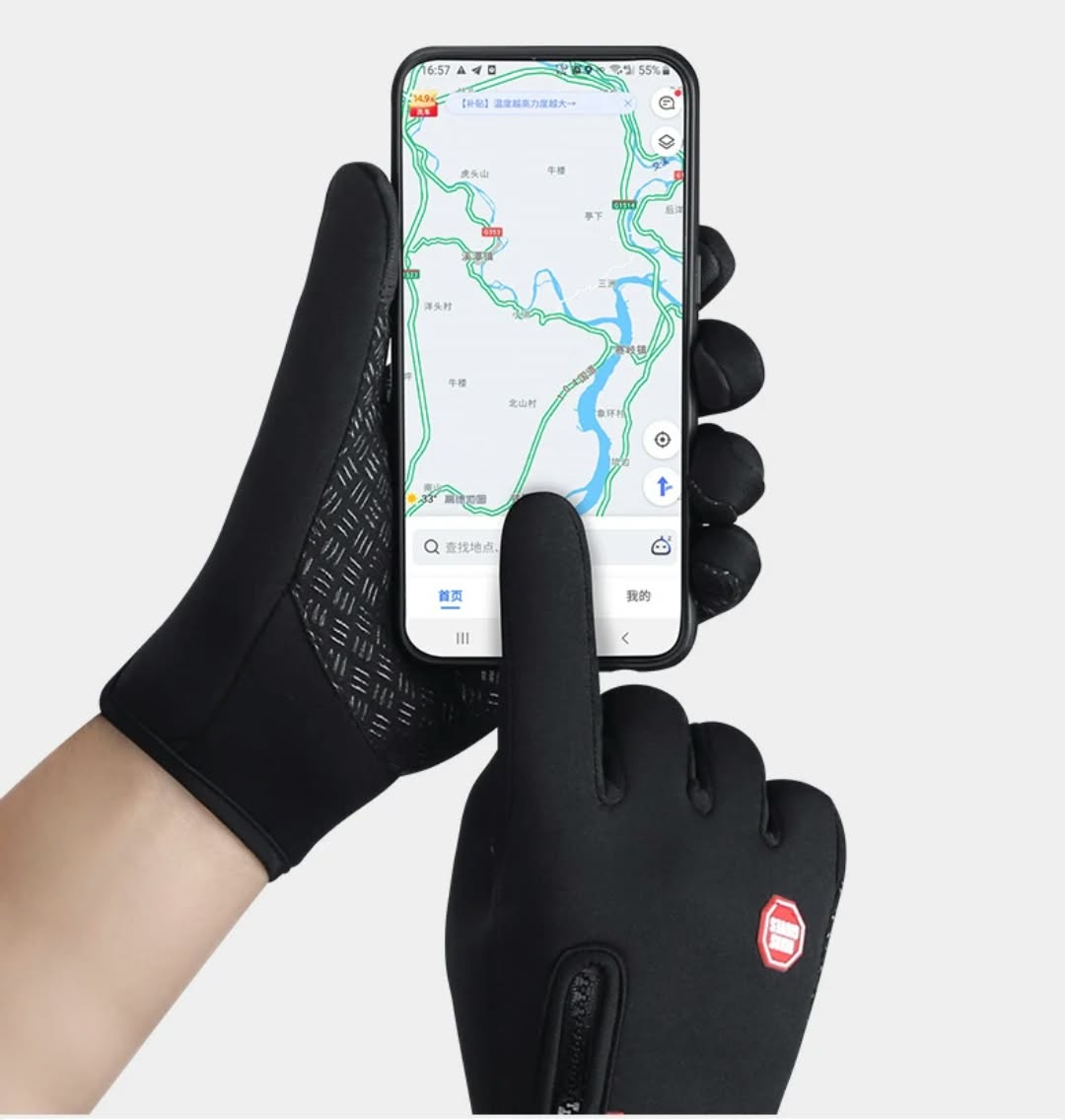 Touchscreen Winter Gloves with Zipper Cuff – Fleece-Lined, Wind-Resistant, Non-Slip Palm, Unisex