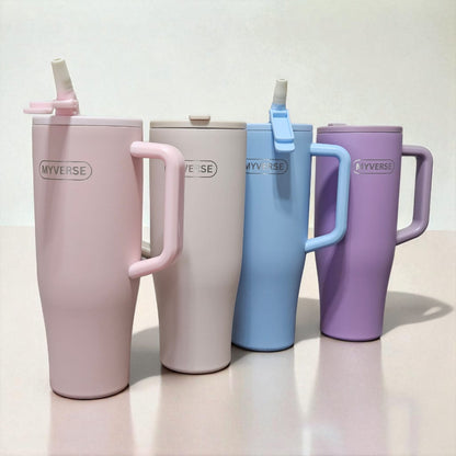 40oz Tumbler with Handle & Straw Lid – Insulated Stainless Steel Travel Mug