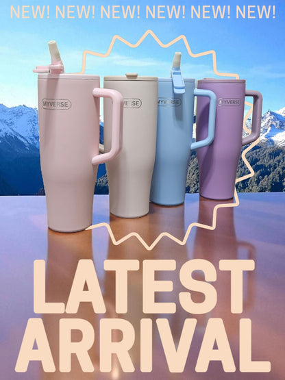 40oz Tumbler with Handle & Straw Lid – Insulated Stainless Steel Travel Mug