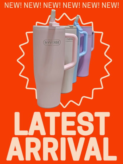40oz Tumbler with Handle & Straw Lid – Insulated Stainless Steel Travel Mug