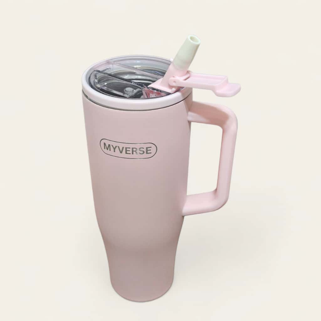 40oz Tumbler with Handle & Straw Lid – Insulated Stainless Steel Travel Mug