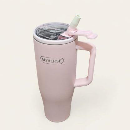 40oz Tumbler with Handle & Straw Lid – Insulated Stainless Steel Travel Mug