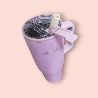 40oz Tumbler with Handle & Straw Lid – Insulated Stainless Steel Travel Mug