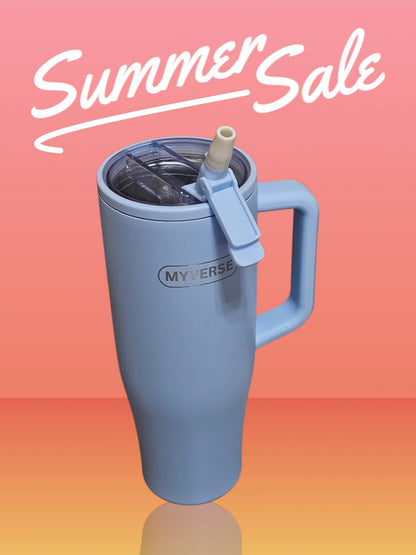 40oz Tumbler with Handle & Straw Lid – Insulated Stainless Steel Travel Mug