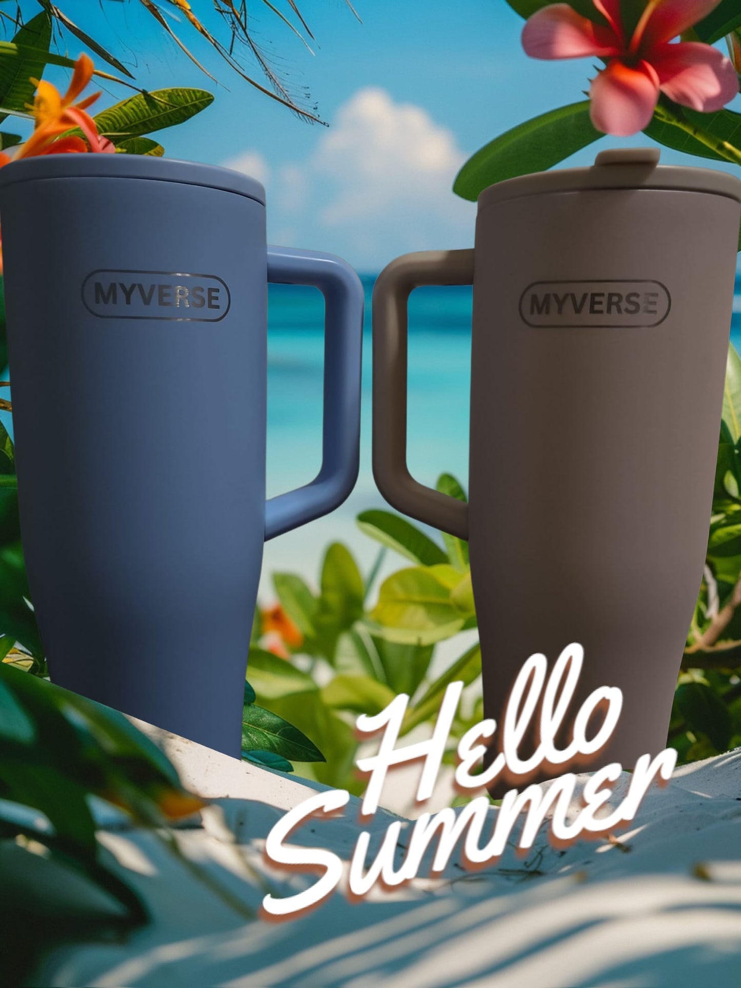 40oz Tumbler with Handle & Straw Lid – Insulated Stainless Steel Travel Mug