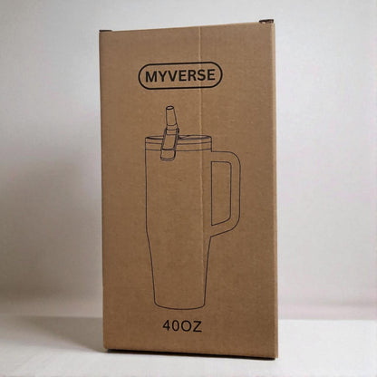 40oz Tumbler with Handle & Straw Lid – Insulated Stainless Steel Travel Mug