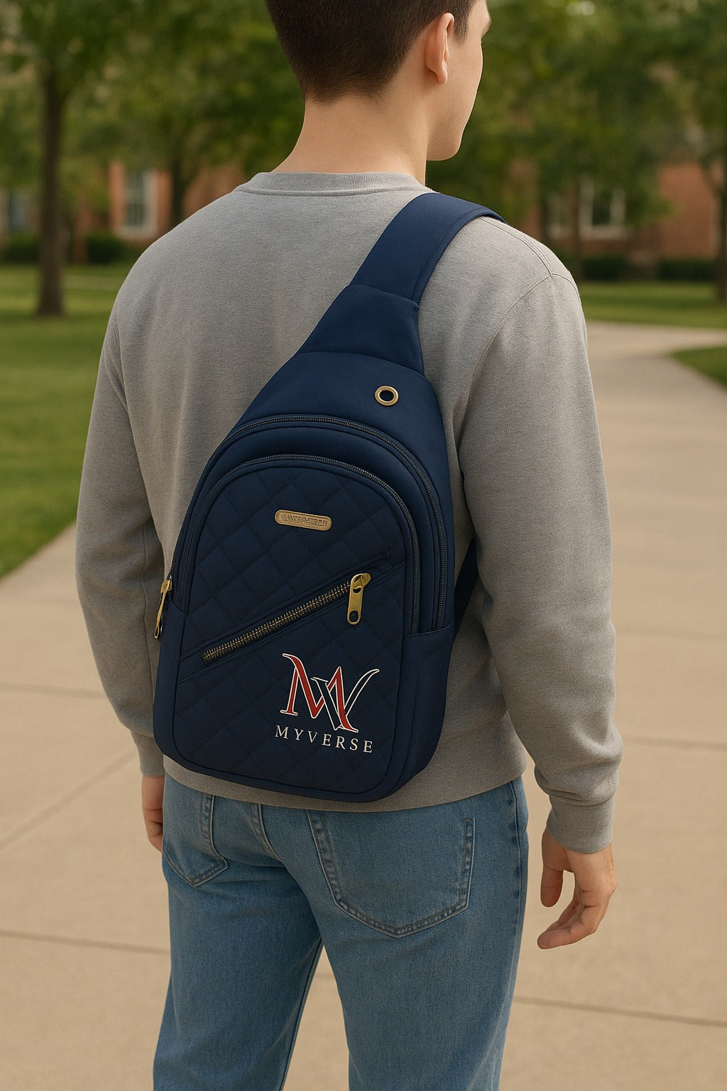 Quilted Water-Resistant Crossbody Bag