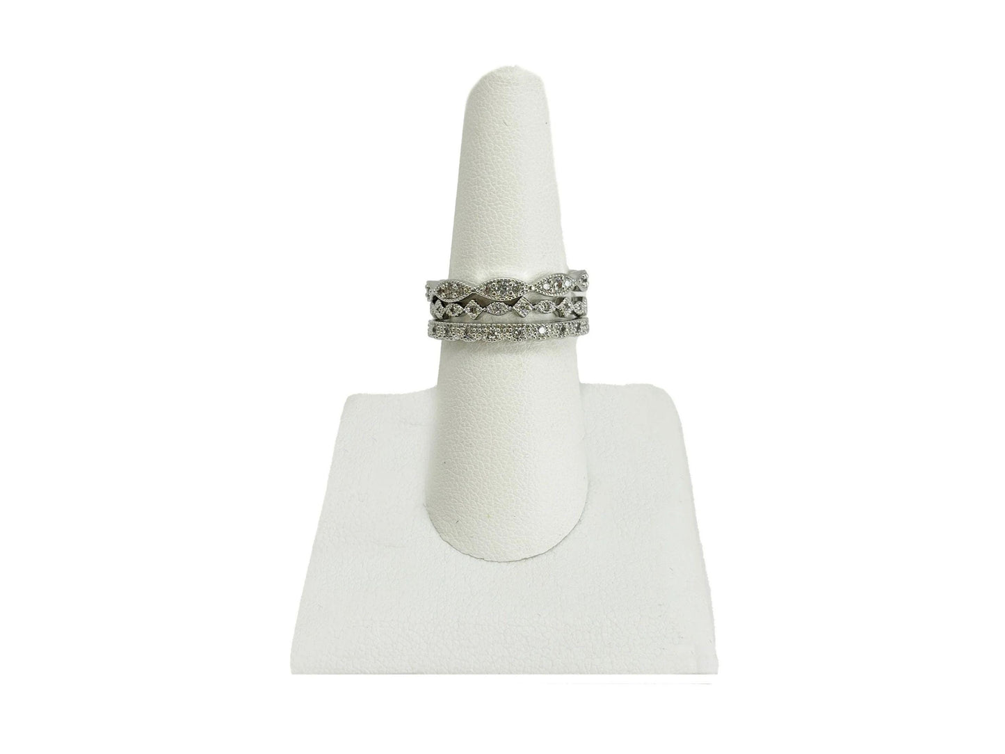 Women's AAA Cubic Zirconia Fine Silver Plate Ring Set in Size 8