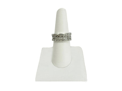 Women's AAA Cubic Zirconia Fine Silver Plate Ring Set in Size 8