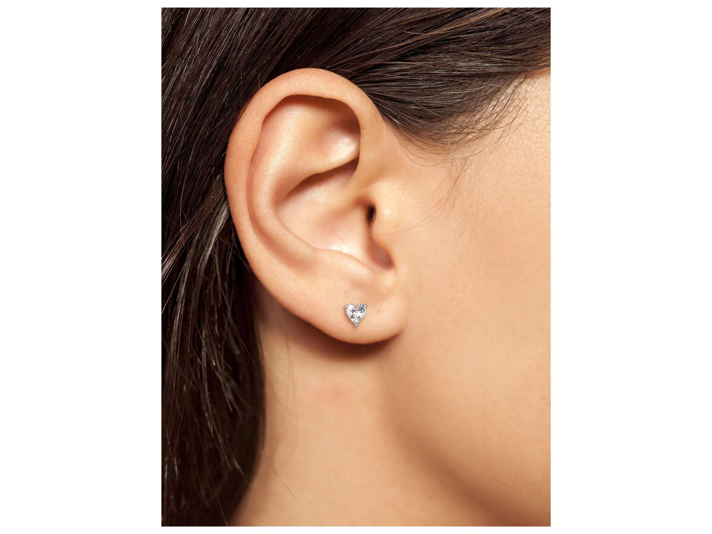Women's Fine Silver Plated Cubic Zirconia Heart shape Necklace Earring Set