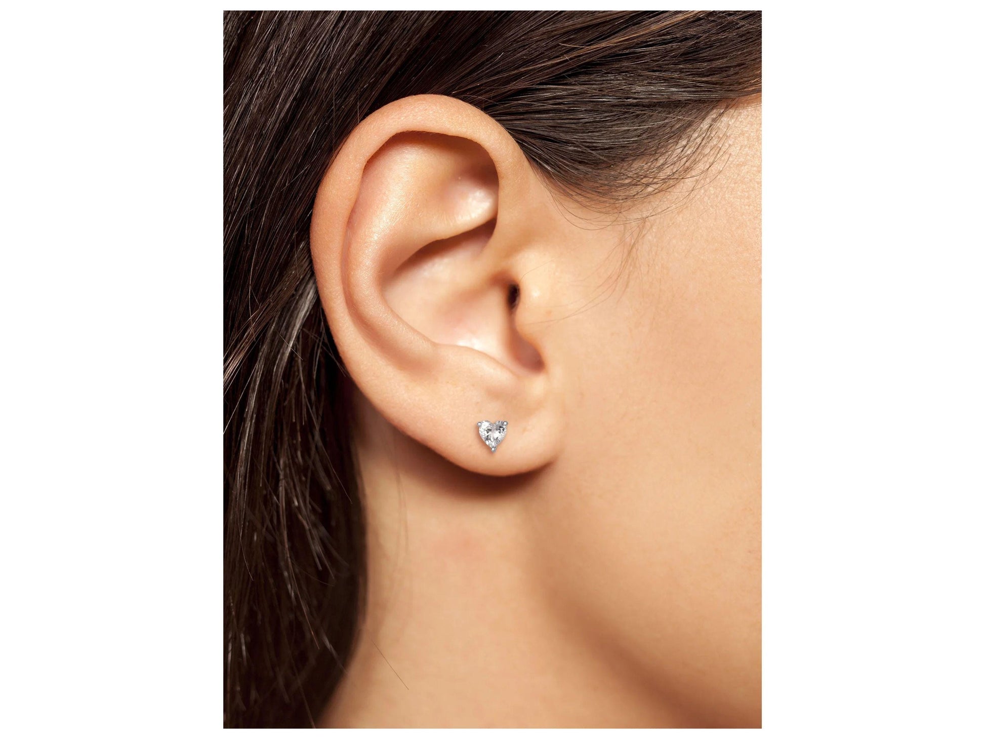 Women's Fine Silver Plated Cubic Zirconia Heart shape Necklace Earring Set