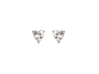 Women's Fine Silver Plated Cubic Zirconia Heart shape Necklace Earring Set