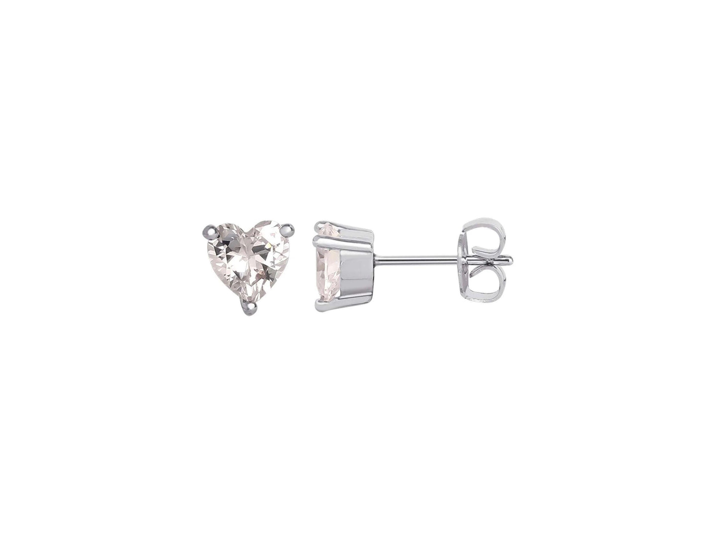 Women's Fine Silver Plated Cubic Zirconia Heart shape Necklace Earring Set
