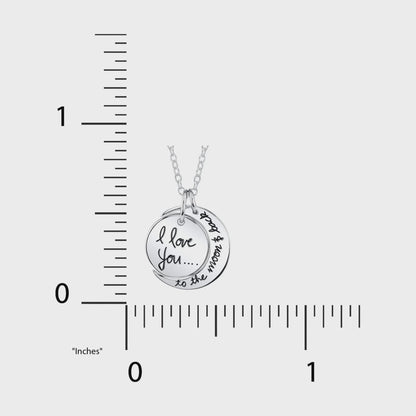 Women's Sterling Silver "I Love You to the Moon & Back" Pendant Necklace, 18"