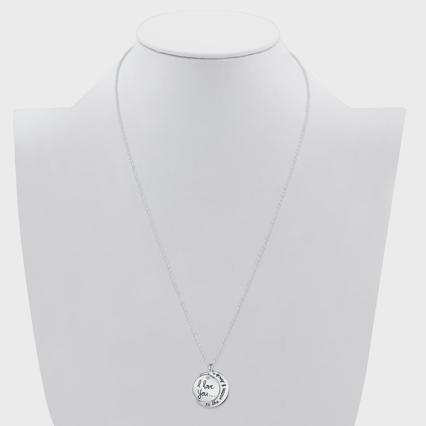 Women's Sterling Silver "I Love You to the Moon & Back" Pendant Necklace, 18"