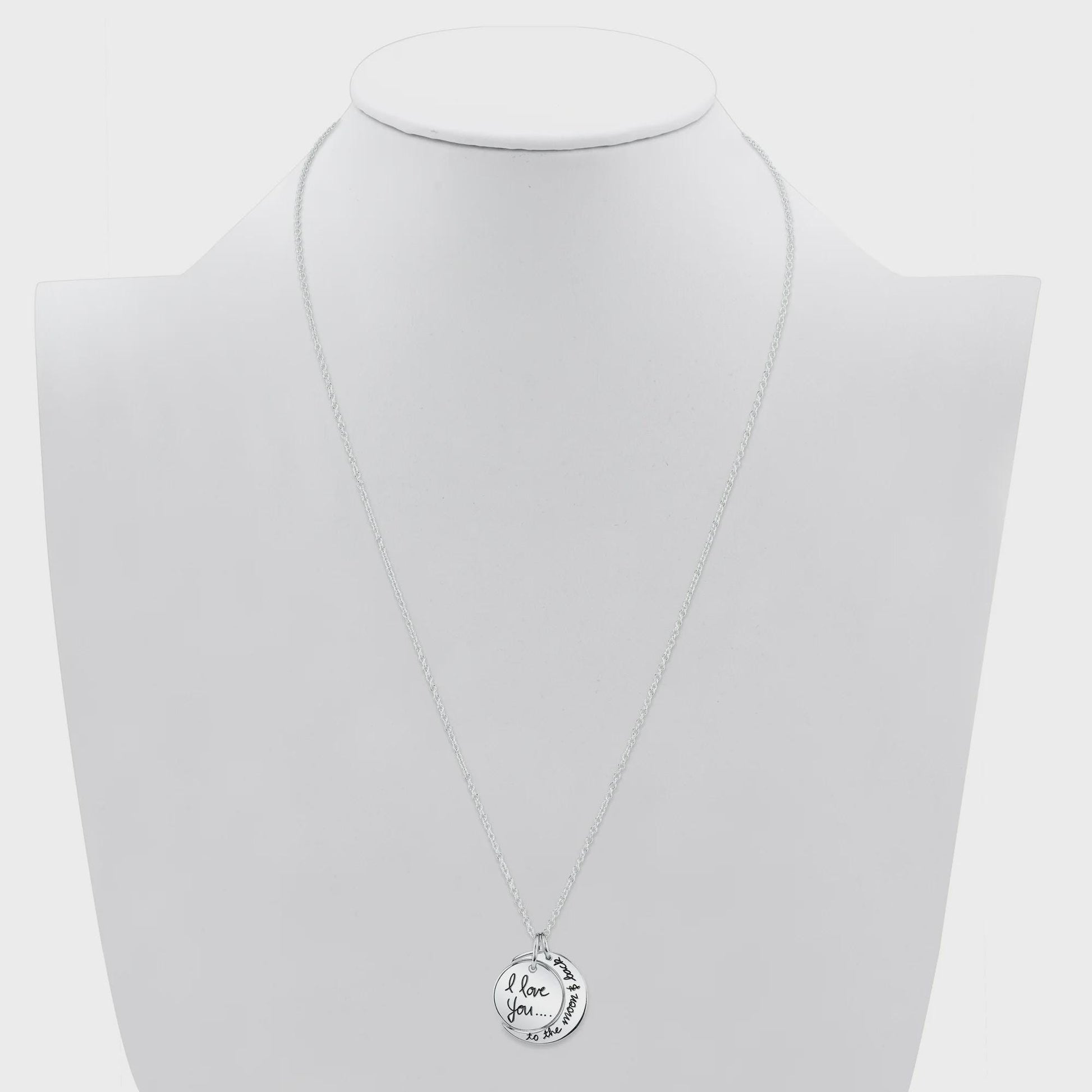Women's Sterling Silver "I Love You to the Moon & Back" Pendant Necklace, 18"