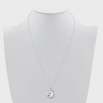 Women's Sterling Silver "I Love You to the Moon & Back" Pendant Necklace, 18"