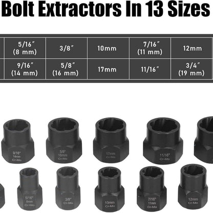 13-Piece Bolt Extractor Socket Set