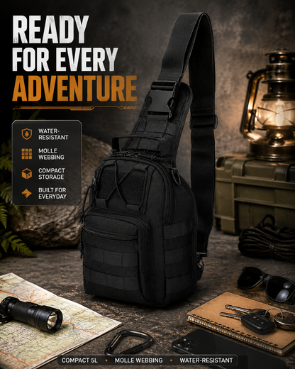 Tactical Sling Chest Bag — MOLLE Crossbody Backpack for EDC, Hiking &camping; Travel