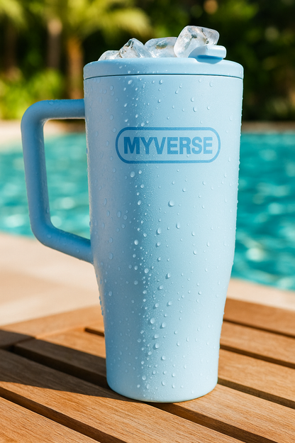 40oz Tumbler with Handle & Straw Lid – Insulated Stainless Steel Travel Mug