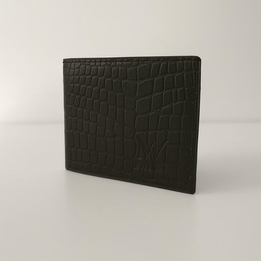 Black Men's Slim Folding Leather Wallet – RFID Blocking Bifold Purse with Card Holder & Cash Pocket
