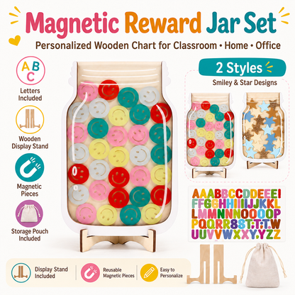 Magnetic Reward Chart — Wooden Stars, Personalized