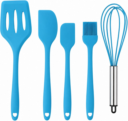 MYVRSE 5-piece silicone kitchen utensil set in blue