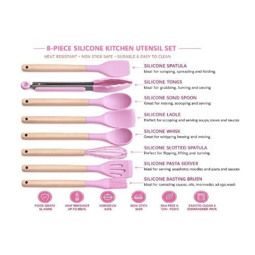Pink utensil set detail