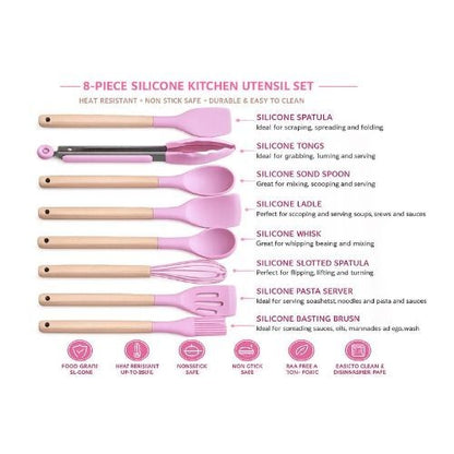 Pink utensil set detail