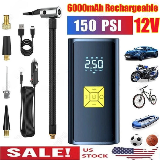 150 PSI Cordless Air Compressor Tire Inflator