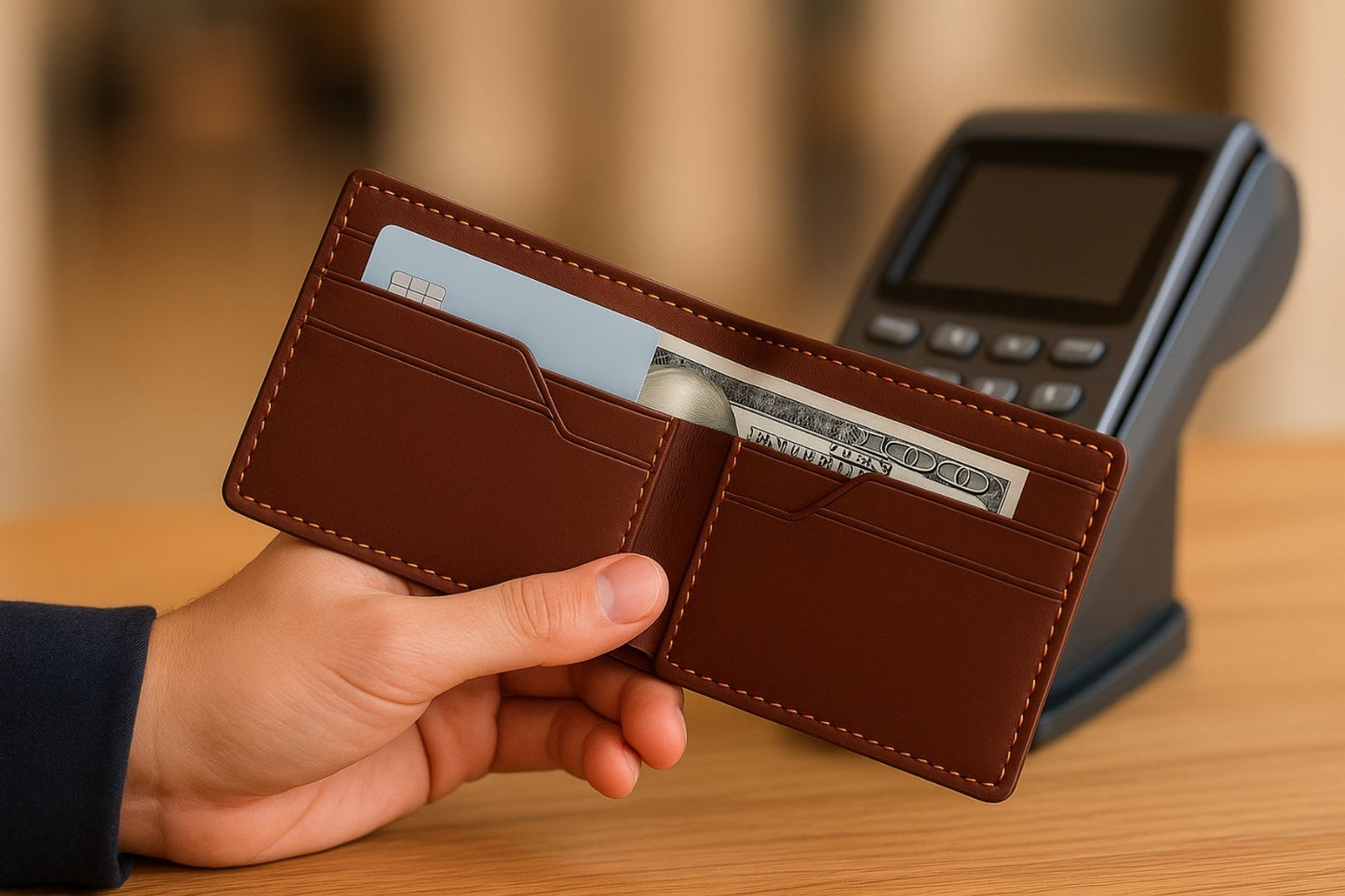 MYVERSE leather wallet detail