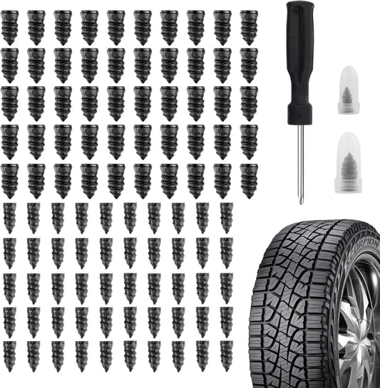 100Pcs Tire Repair Rubber Nails Puncture Screws Kit
