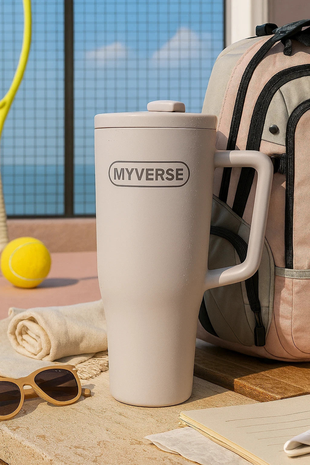 40oz Tumbler with Handle & Straw Lid - Pink