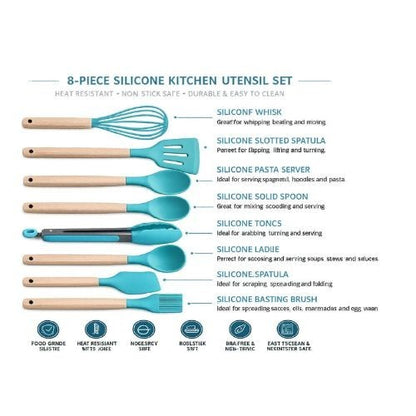 Teal utensil set detail